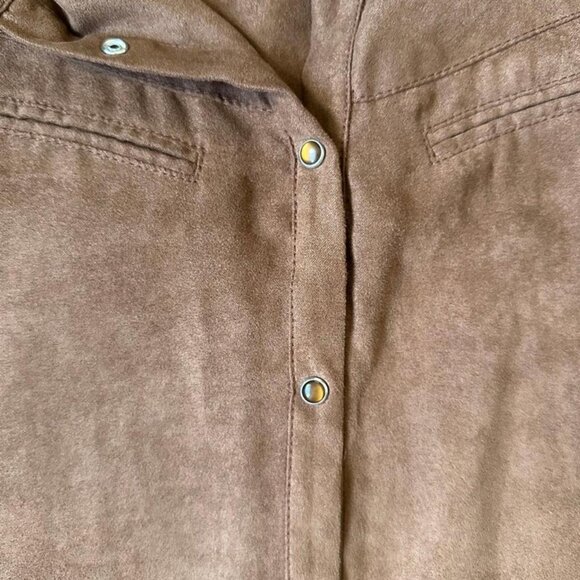 Softgrey by La Redoute Faux Suede Western Shirt – Brown Snap Button Top - Picture 8 of 8